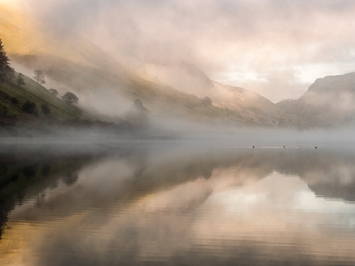 Photo of morning mist on Tal-y-llyn lake - photograph by Josh Cooper